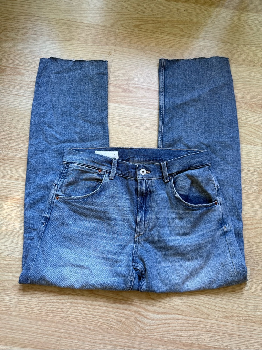 Zara Women's Straight Leg Blue Denim Jeans